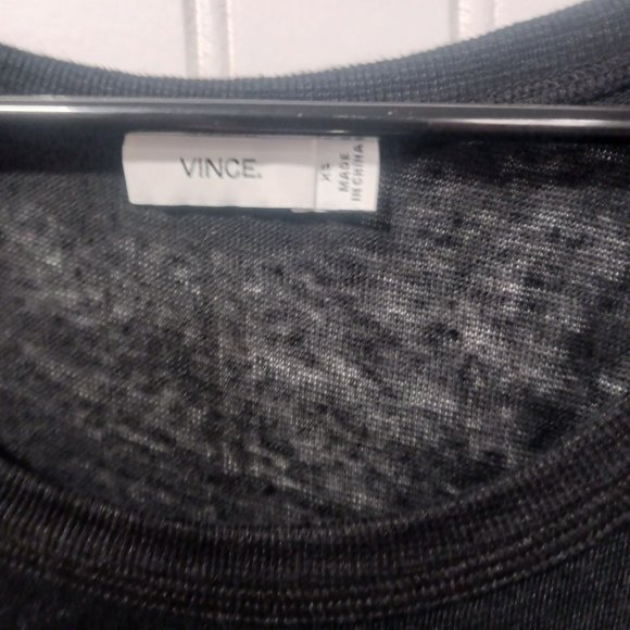 VINCE XS Black Tank Top Linen Sleeveless Flowy - Picture 4 of 4